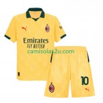 Camisolas de futebol AC Milan Rafael Leao 10 Criança Equipamento 3ª 2025/26 Manga Curta